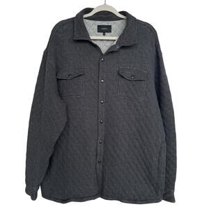 Quince Men's Quilted CPO Overshirt Shacket, Charcoal, Size XXL, EUC